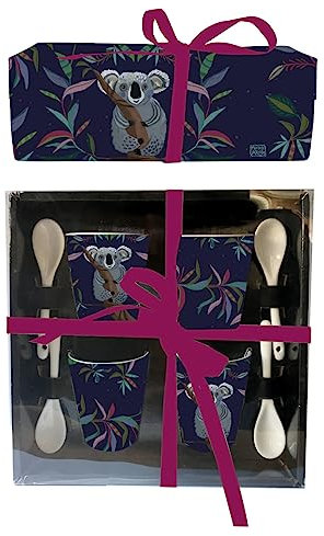 Allen Designs - Establecer 4 tazas con cuilenes koala