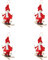 Christbaumschmuck Weihnachtsbaumanhänger Skifahrer im 4er Set in 3 Farbvarianten (Rot)