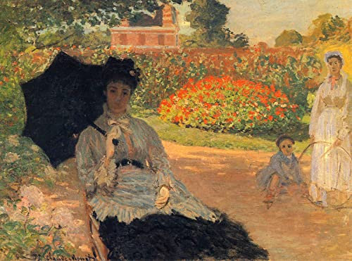 DTAUPREB Peinture par numéros pour adultes Kits de peinture à l'huile de bricolage Camille Monet dans le jardin Claude Monet Peinture par numéro Dessin sur toile Art Décor Cadeaux
