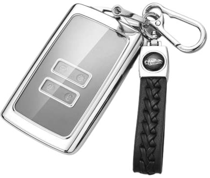 Z.MYUKI 【5 Farben】 Jogger Hybrid Extreme Schlüsselhülle mit Schlüsselanhänger für Dacia Jogger 2021-2024 2025 Zubehör Key Case (Silber)