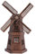 Moulin à vent hollandais en bois, statue de Moulin à vent vintage, bronze rouge, Moulin à vent hollandais, décoration de table, mini décoration artisanale Cour, pelouse et jardin