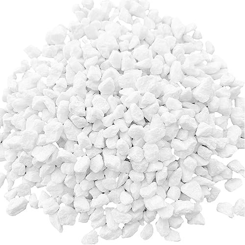 HOMESTONE | Piedras Blancas Decorativas Jardin - Granulometría 8/12 mm Piedra Blanca 100% Natural - Grava Acuario - Piedra Blanca Jardin + Interior - Piedra Blanca - Decoracion Jardin (Saco de 5 kg)