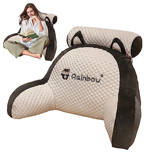 Plüsch Lesekissen Mit Rückenlehne, Lesekissen Mit Abnehmbarer Nackenrolle, Lesekissen Im Bettruhestuhl, Lendenkissen Bücherkissen Ergonomisch Beim Lesen Fernsehen, Für Bettruhe, Arm, Rücken