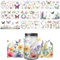 10 Blatt DTF Transfer Aufkleber, Bunte Rub On Transferaufkleber Schmetterlings DTF Transferaufkleber Florale Transferaufkleber für Becherverpackungen für 16oz Glasbecher Handgefertigte
