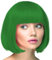 TrendandStylez Bob Perücke unisex, dunkelgrün, Pagenkopf mit Pony, Damen und Herren Kunsthaar, Wig für Karneval, Fasching, Cosplay
