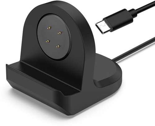 Ladestation Kompatibel für Google Watch Pixel 2/Pixel Watch 3 Ladegerät, 3.3ft Kabel Type C Ersatzkabel für Fitbit Versa 4/Versa 3/Sense 2/Sense/Ace LTE Ladestation Smartwatch Zubehör (Schwarz)