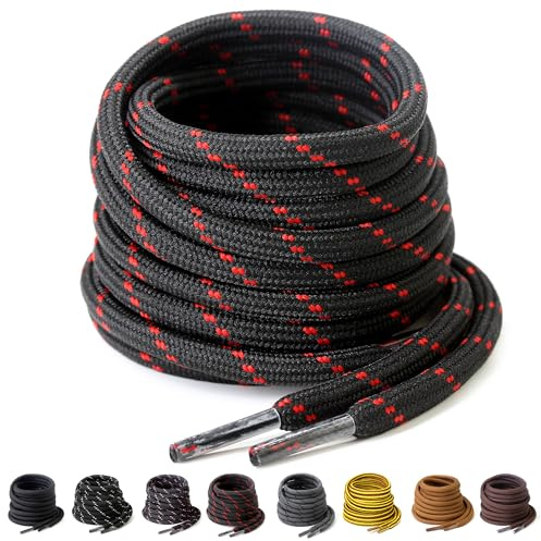 Yusimu Lacets Ronds pour Chaussures de Travail, Sport, Randonnée et Bottes - Renforcés 4,5 mm