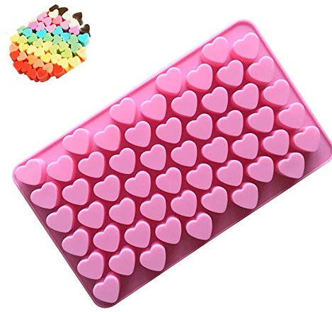 Moule En Silicone En Forme De Coeur Moules à Chocolat Pochoir De Cuisson Bricolage Réutilisables Pour Gomme Bonbon Chocolat Gelée Décoration De La Saint Valentin (Rose*1)