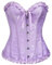 SZIVYSHI Haut Corset Violet pour Femmes - Bustier de Lingerie à Lacets au-dessus de la Taille - Motif en Bambou avec Fleur de Prunier - Taille S