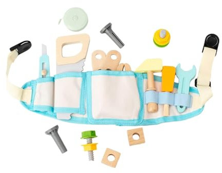 AWHAO Kids Tool Belt Educational Toy Wooden Baby Tools for Children Preschool Kids