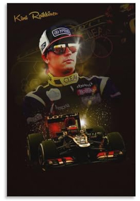 SECOLI Kimi Räikkönen Formel-Rennfahrer-Kunstdruck, hochauflösender Druck für Zuhause, Büro, Wandkunst, 40 x 60 cm, ungerahmter Stil
