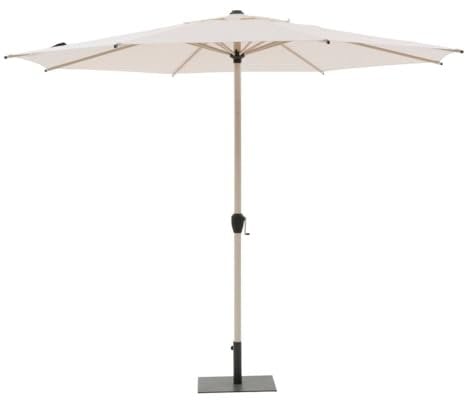 Hespéride - Parasol Droit Rond inclinable Loompa Argile et blé 3m en Aluminium et Polyester