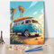 TISHIRON Peinture par numéros à faire soi-même Adulte Voiture Toile pré-dessinée pour la peinture pour adultes Paysage marin Peinture par numéros Kits de peinture à l'huile sur toile 40 x 50 cm (sans