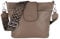 MIRROSI® Umhängetasche Damen, Echtleder, Made in Italy, BOHO Style30x24,50x9cm (BXHXT) viel Stauraum, Handtasche, Brusttasche, Crossbody Bag (1 Tasche & 2 Gurte) (Taupe (BOHO))