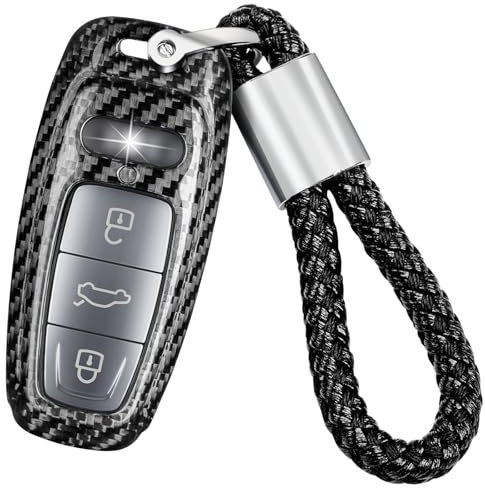 T-carbon Pour coque de clé Audi, noir/argenté
