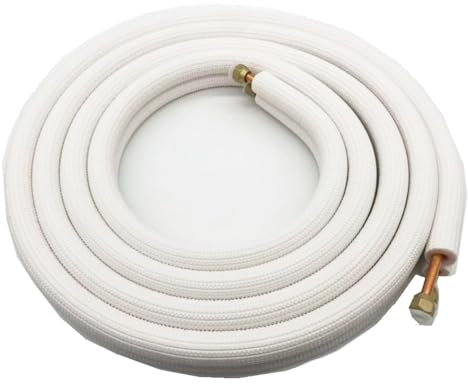 Tubo aislado de 1/4 pulgadas 3/8 pulgadas para aire acondicionado, doble par, tubo dividido, tubo de agua, 5 metros