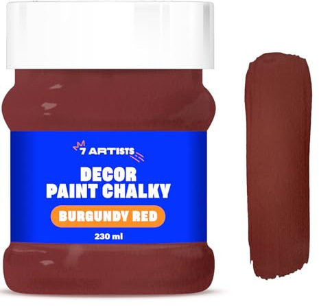7 Artists Chalk Paint Rojo Borgoña 230 ml Pintura a la Tiza para Muebles | Pintura Chalk Paint | Pinturas a la Tiza | Chalk Paint Vintage | Pintura Chalk Paint Colores | Pintura Efecto Tiza