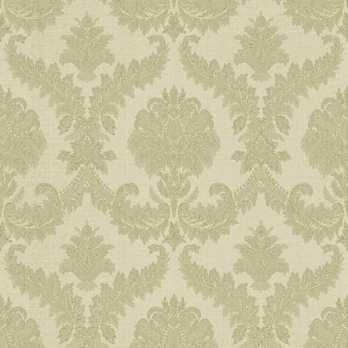 Galerie Italian Silks and Damasks Green Damask Wallpaper