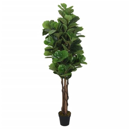 Homgoday Árbol artificial de interior, planta artificial de interior alta, plantas artificiales de interior grandes, árbol Ficus Lyrata 232 hojas 180 cm verde