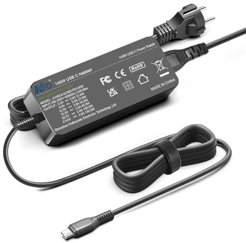 KFD 140W USB C Netzteil GaN 28V 5A Ladegerät für MacBook Air 13 15 2024 MacBook Pro 16 14 14,2 M4 Surface Pro 11 Book 3 Chromebook PD 3,1 ROG Ally Legion Go Ampler Nova E-Bike Type-C Avalon Nano 3