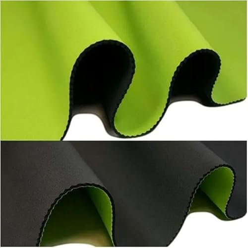 Kacperek - Neopren Stoff - Wärmeisolierender, Dicker Stoff - für Taucher, DIY-Projekte, Nähen - 135cm breit -0,5 Lfm - 3mm dick - 878g/mb, 651g/m2 - Hellgrün/Graphit