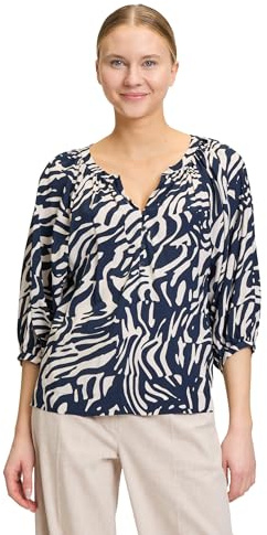 Betty & Co Damen Schlupfbluse mit Print 38, Dark Blue/Nature