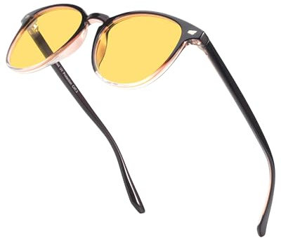 Myiaur Nachtsichtbrillen Damen trendy polarisiert gelb getönt ideal für nächtliche/nebelige Fahrten