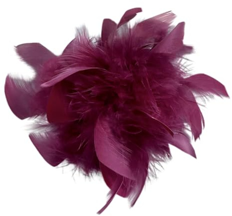 LICHENGTAI Broche vintage en plume moelleuse - Broche à la mode - Accessoire vintage - Décoration vintage - Pour décoration de fête