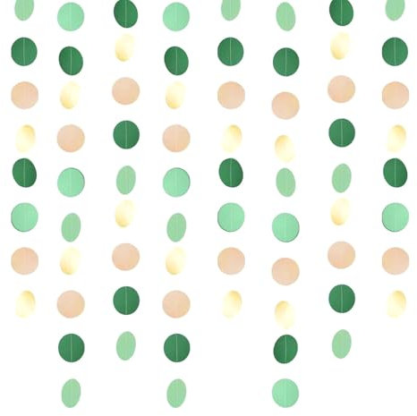 Funkeln Papier Girlande Gold, Runde Papier Girlande, 8 Stücke 2 Meter Hängende Party Dekorationen, Grün Gold Kreis Girlande, Kreisförmigen Punkten Papiergirlande, für Geburtstag Hochzeit