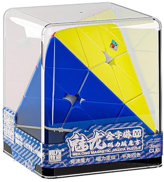 XMDCuber Moyu Meilong M Pyraminx Cube Transparent Box Edition, New Packaging Meilong 3x3 Magnetic Pyramid Magic Puzzle Würfel