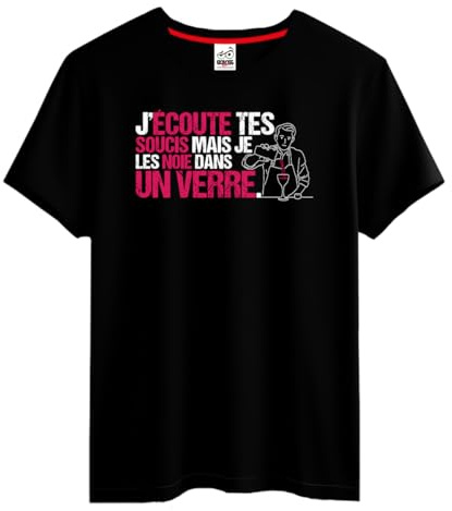 BOLOSS - T-Shirt Humour Alcool Homme/Unisex, Cadeau Papa, Beau-Père, Papy, Alcool, Apéro, Vin, Cadeau Homme Noël Anniversaire, Tee Shirt Blague, Drôle, Comique