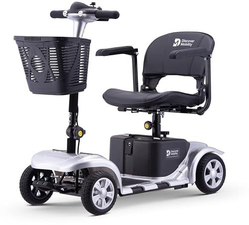 Discover Mobility Rider 4mph Portable Mobility Scooter with Splitting Function 12AH (Silver)