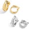 LILIE&WHITE Damen Clip Ohrringe Set Zwei Paar Creolen Gold und Silber Hypoallergen Farbbeständig Eleganter Ohrschmuck für Frauen Geschenkidee für Geburtstag Jahrestag oder Valentinstag