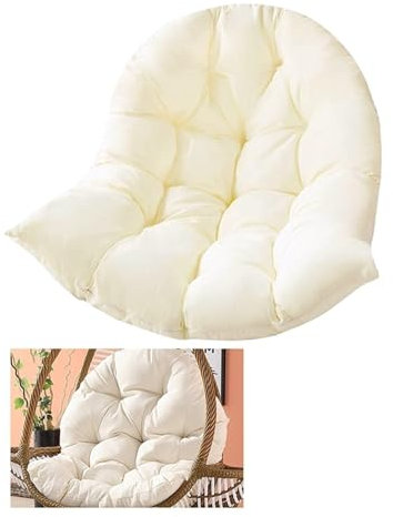 Wasserdichter dicker weicher Schaukelstuhl für Innen- und Außenbereich, Terrasse, Outdoor, Hängekorb, Eierstuhl-Ersatz (Weiß, 90 x 120 cm)