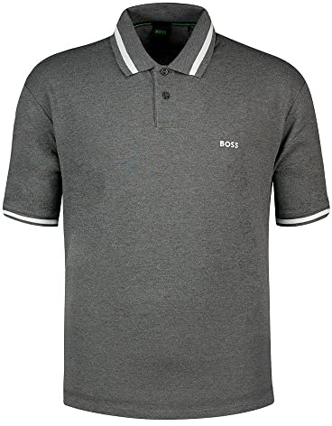 BOSS Men's Paddy Paddy Cotton Pique Polo Shirt, Medium Grey, XXL