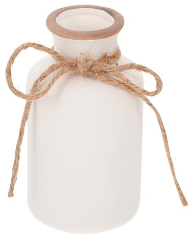 UKCOCO Keramikvase Blumenhalter Mit Bogenknoten Weiße Dekorative Vase Für Blumenarrangements Und Aromatherapie Kleine Runde Blumenvase Mit Stabilem Design Für Zuhause