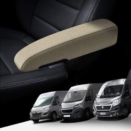 GIOVANNI BUTTI Armlehnenbezug für Fiat Ducato, Peugeot Boxer & Citroën Jumper, 4er Set Leinen, Armlehnenschoner Fahrer- & Beifahrersitz, Beige