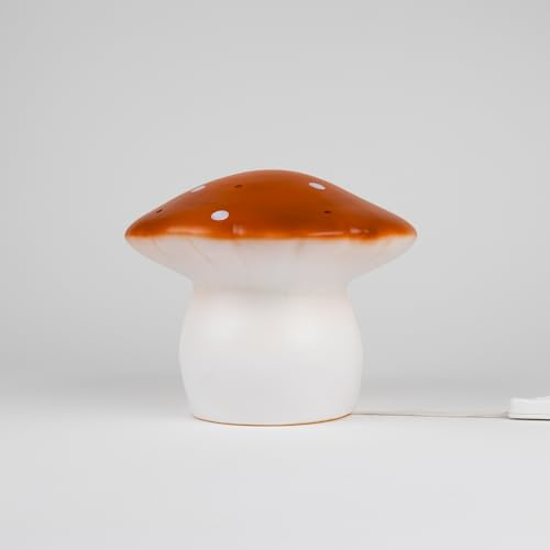 Egmont Toys Pilzlampe „Mushroom“, Rot – Kinder-Lampe handbemalt, 1,5 W LED – Dekoratives & sicheres Nachtlicht für Baby‑ & Kinderzimmer (Terra Rot Braun, Mittel Ø26X20)