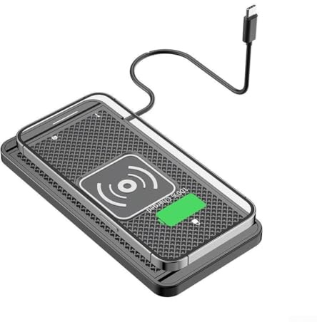 15W Auto Wireless Charging Pad mit Anti-Rutsch-Silikon, Schnellladematte mit DIY Cut-to-Fit-Design für Mittelkonsole oder Aufbewahrungsbox, hüllenfreundliches Ladegerät für Smartphones während der