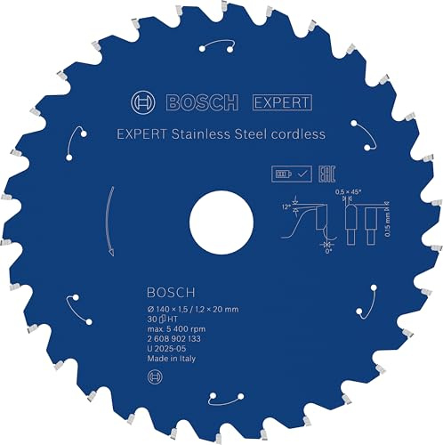 Bosch 1x Expert INOX Cordless Circ Saw | for Stainless steel, Ø 140 mm, Professional Accessory Hand-Held Cordless Dry Cutter