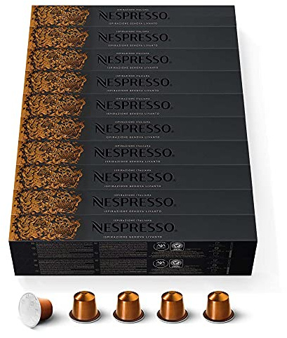 Nespresso Original - Assortiment Livanto Espresso - 200 Capsules Café | Compatible avec machines Nespresso Original - Café aux notes de céréales et caramel - Pour espresso ou Latte