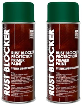 DECOCOLOR Rust Blocker 4in1 ANTICORROSIVE Spray Paint 400ml Metal Protection ANTIRUST Home Garden Garage 8 Colours Range (Green RAL 6005)