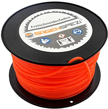 Sägenspezi Profi Mähfaden rund – 3 mm x 100 m – Ersatzfaden für Motorsense, Trimmer & Freischneider – Neon Orange – auch verschiedene Stärken & Längen wählbar