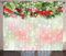 ABAKUHAUS Weihnachten Rustikaler Gardine, Grüne Zweige Holly, Schlafzimmer Kräuselband Vorhang mit Schlaufen und Haken, 280 x 245 cm, Grün braun Rot