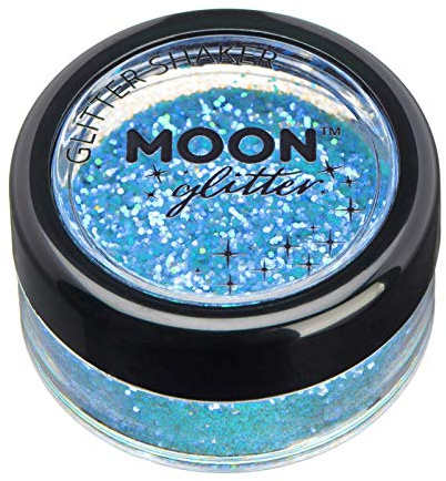 Iridescent Glitter Shakers by Moon Glitter - Blue - Cosmetic Festival Makeup Glitter for Face, Body, Nails, Hair, Lips - 5g