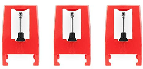 Victrola Ersatznadeln für Plattenspieler, 3 Stück - Keramik - Rot - Plattenspieler-Nadel - 5572860031