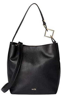 NYZE Damen Hobo Doubleface Deluxe - Handtasche/Henkeltasche Schwarz