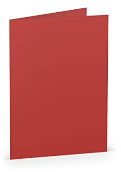PAPERADO 100 Faltkarte DIN A6 Tomate gerippt Rot - Doppelkarte vorgefaltet 220 g/m² - 210 x 148 mm - Klappkarten Basteln Einladungskarten Hochzeit Kommunion