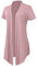 Donna Cardigan Aperto Tinta Unita Cardigan Leggero a Maniche Corte (XL, Lavanda)