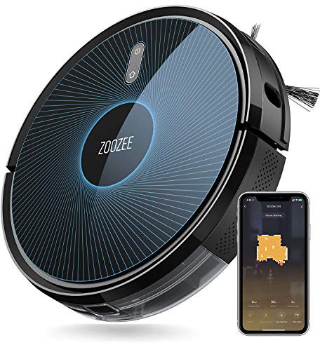 Zoozee Z50 Robot aspirateur et Balai 2-en-1 Batterie LG 5200mAh Aspiration 3000Pa Max Fonctionne avec Alexa et Siri Chargement Automatique